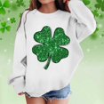 thumbnail image 2 of Sweatshirts for Girls Kid's St Patricks Day Prints Sweatshirt Crewneck Long Sleeve Cute Drop Shoulder Pullover Tops Kids Hoodies White 4 Years-5 Years, 2 of 5