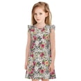 thumbnail image 1 of Vsdgher Roses Zèbre Mélangé pour Filles Chemises de Nuit Manches Courtes à Volants Robe de Nuit Pyjama Fête-TTG, 1 of 6