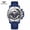 silver blue, variant on Men's luminous chronograph running seconds waterproof silicone tape quartz watch