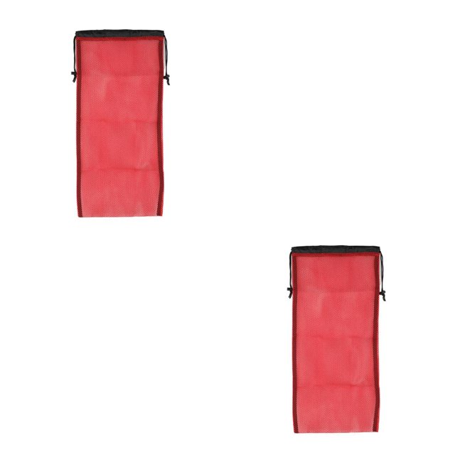 Soidarity Bolsa de malla de buceo Bolsa de almacenamiento Tipo de cordón Poliéster Aletas Contenedor Deporte acuático Surf Canoa Playa Rojo 2Conjunto