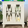 thumbnail image 6 of 20 Gallon Fish Tank Stand with Power Outlets(4 AC 2 USB), Farmhouse Decorative Aquarium Stand Furniture with Adjustable Shelves, 10-20 Gallon Reptile Turtle Tank Stand with Cabinet Storage, Beige, 6 of 16