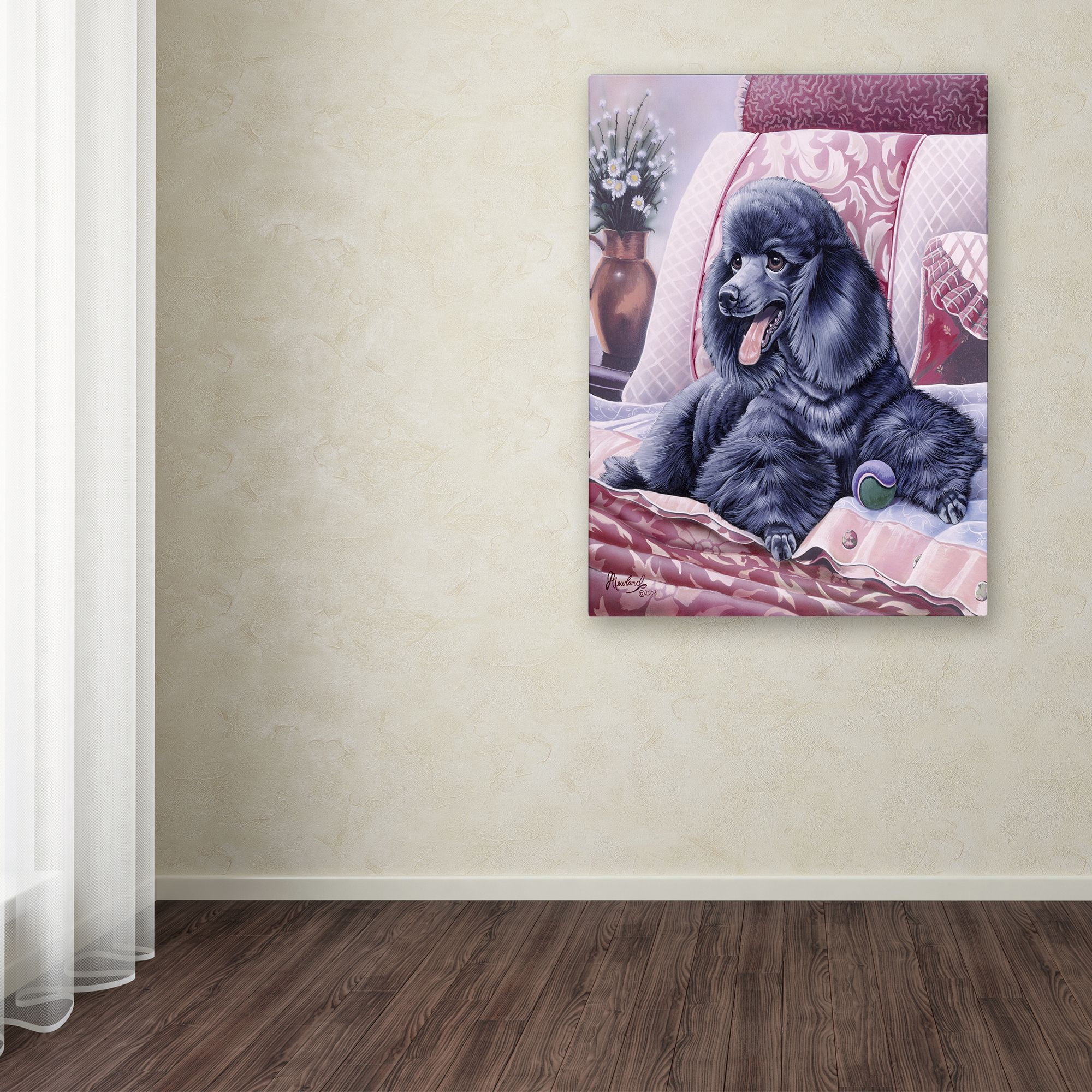 Trademark Fine Art 'Black Poodle' Canvas Art by Jenny Newland