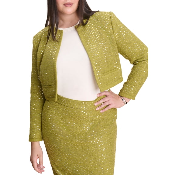 ELOQUII Women's Plus Size Sequin Tweed Jacket