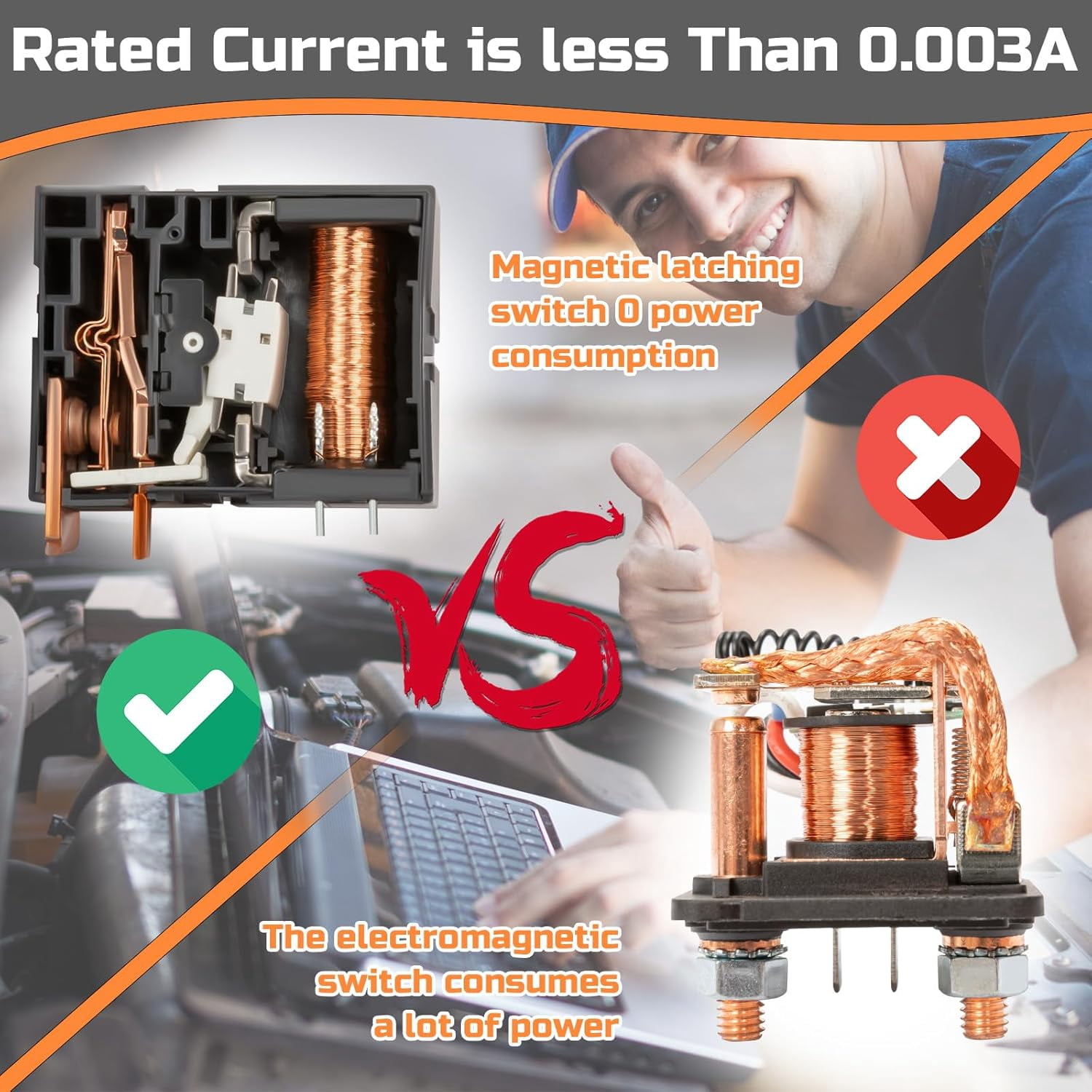 Remote Battery Disconnect Switch 12v, 240A, Upgrade Smart Voltage Kill Switch, Car Kill Switch Anti-Theft, Prevent Battery Drain