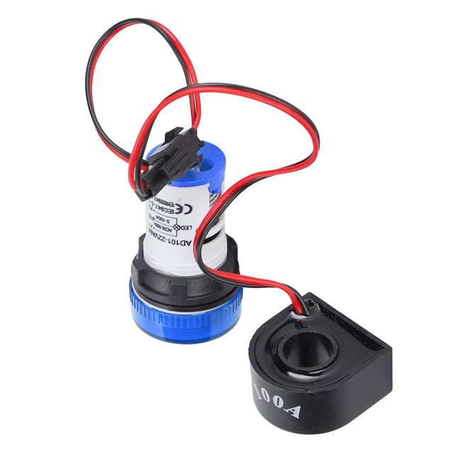 Current Indicator Universal 2 Display Round Lamp Light 60 to 500V AC AD101 to 22VAM, High Brightness, Low Energy Consumption
