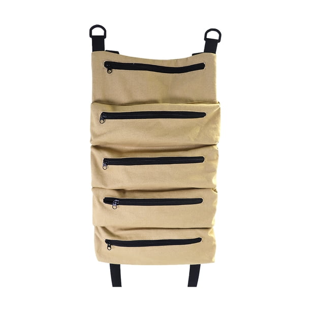 Eigraketly Bolsa enrollable de herramientas de tela Oxford de primera calidad, solución de almacenamiento práctica y duradera, bolsa de Herramientas eléctricas caqui
