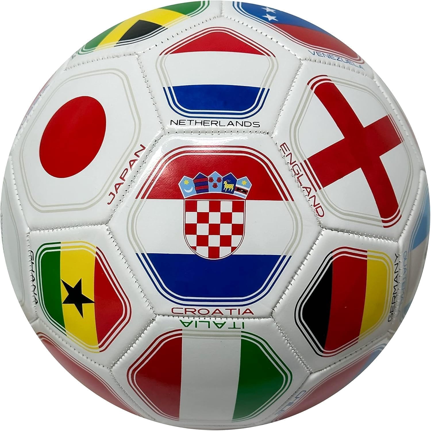 Country Flags Soccer Ball Size 5, World Club National Teams, Flag Soccer Ball - White