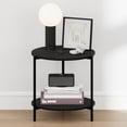 thumbnail image 4 of Furinno BESI Night Stand, 2-Tier Wide Round Nightstand with Metal Legs, Metal Frame End Table, Bedside Table, Side Table with Open Shelf, for Living Room, Bedroom, Americano, 4 of 4