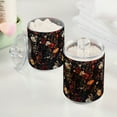 thumbnail image 2 of Yayeee 2 Pack Qtip Holder Bathroom Cotton Swab Canister with Lid Clear Dispenser Set, Black Floral Pattern, 2 of 6