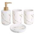 thumbnail image 2 of Kit 4pz Accesorios Para Baño Cerámica Jabonera Dispensador Porta Cepillo Vaso Blanco VIMI, 2 of 7