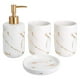 thumbnail image 2 of Kit 4pz Accesorios Para Baño Cerámica Jabonera Dispensador Porta Cepillo Vaso Blanco VIMI, 2 of 7