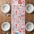thumbnail image 6 of Pink Love Table Runner - 108 Inch Long, Kitchen Dining Table Runner Dresser Scarves, Valentine's Day Postmark Mails Retro Farmhouse Decor for Coffee Tables Wedding Party Banquet, 6 of 8