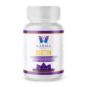 Karma Health Biotin Formulated For Healthier hair skin and nails vitamins - Supports Metabolism for Energy - 60 Rapid Release Capsules - GMO free - made in USA - 1 Pack
