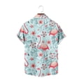 thumbnail image 4 of Animals Flamingo Men's Striped Short Sleeve Regular Fit Poplin Button Down Shirts, 4 of 4