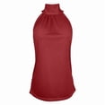 thumbnail image 6 of TrendOFT Halter Tank Top for Women Summer High Neck Tie Strap Camisole Tops Solid Sleeveless Dressy Casual Blouse XXXL, 6 of 7