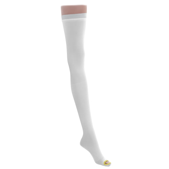 Medline EMS Thigh Length Anti-Embolism Stockings,White,Small, Nylon, Spandex- Men