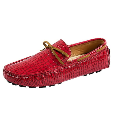 

Women‘s Crocodile Print Bowknot Flat Loafers Solid Color Patent Leather Soft Sole Slip On Shoes Casual Walking Shoes