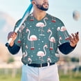 thumbnail image 5 of Lsque Flamingo Pattern Mens Polo Golf Shirts Funny Graphics Shorts Sleeve Button Shirts Baseball T-shirt-3X-Large, 5 of 7