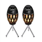 2-Pack Led Flame Speakers, SZGMJIA Flame Torch Atmosphere Speaker Bluetooth 4.2 Wireless Portable Outdoor HD Audio Waterproof Speaker with LED Flickers Warm Night Lights for iPhone/iPad/Android
