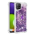 thumbnail image 2 of Funda para Samsung Galaxy A22 4G con Brillo Líquido Flotante, Purpurina, Parachoques y Anillo Giratorio Soporte, 2 of 5