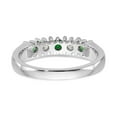 thumbnail image 5 of 14K White Gold Ring Band Wedding Diamond Round Emerald Green, Size 9, 5 of 7