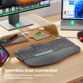 thumbnail image 4 of Nulea Wireless Ergonomic Keyboard, Split Keyboard with Cushioned Wrist Rest, USB and Bluetooth Connectivity, USB-C Rechargeable, Compatible with Wind, 4 of 7