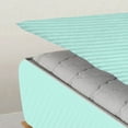 thumbnail image 4 of Zipper Fitted Sheet, (King Size 76x80) 12 Inch Deep Pocket, 100% Egyptian Cotton, 800 TC, Stripe Aqua Blue Color., 4 of 7