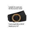 thumbnail image 3 of INSPIRE CHIC Womens Woven Wide Stretch Belts, Straw Rattan Round Buckle Elastic Belts Waistband for Dress 60-85cm/23.62-33.46" Black, 3 of 4