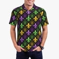 thumbnail image 2 of Balery Mardi Gras1 Printed Men’s Short Sleeve Polo Shirt, Midweight Men's Shirt,Golf Polo shirts -Large, 2 of 8