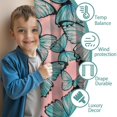 thumbnail image 3 of Blackout Kids Curtains,Blue Butterfly Pink Background Pattern Childrens Insulated Curtains Set Of 2,Bedroom Essentials,Toddler Room Decor 52"x84", 3 of 5