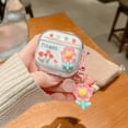 thumbnail image 3 of Compatible with AirPods 4th Generation(2024 Release),Cute Cartoon Clear Candy Color Design Headphone Case for Airpods 4 with Keychain for Ladies Girls (Flower), 3 of 9