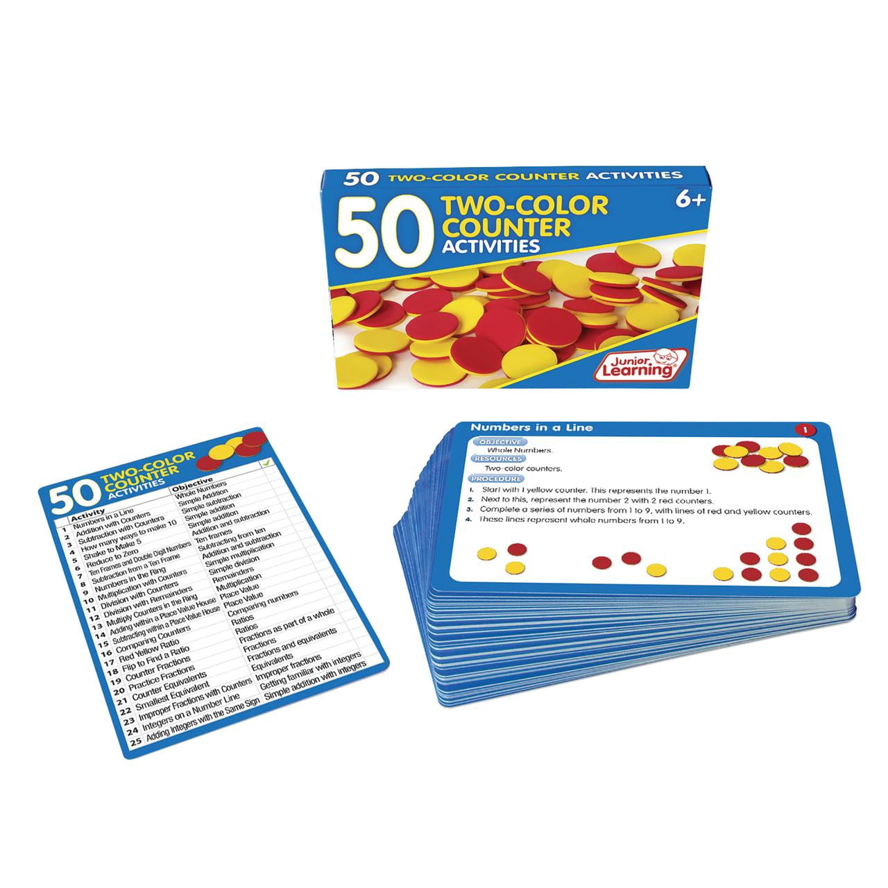 Junior Learning 50 Two-Color Counter Activities - Math Educational Activity
