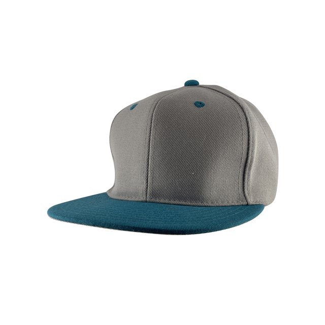 Top Headwear Flat Bill Adjustable Snapback Cap - Grey/Teal