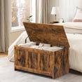 thumbnail image 2 of Storage Bench, 29.5" Retro Wooden Storage Chest, Wooden Storage Trunk, Toy Chest with Lift Top, Multifunctional Entryway Organizer, for Entryway, Living Room, Rustic Brown FG751CW01, 2 of 18