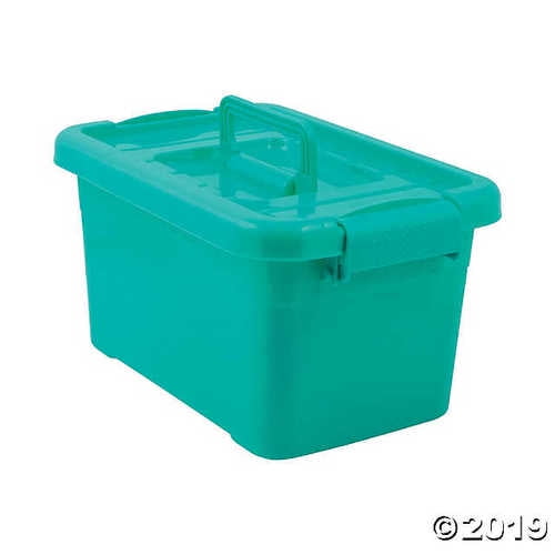 Turquoise Large Locking Storage Bins with Lids