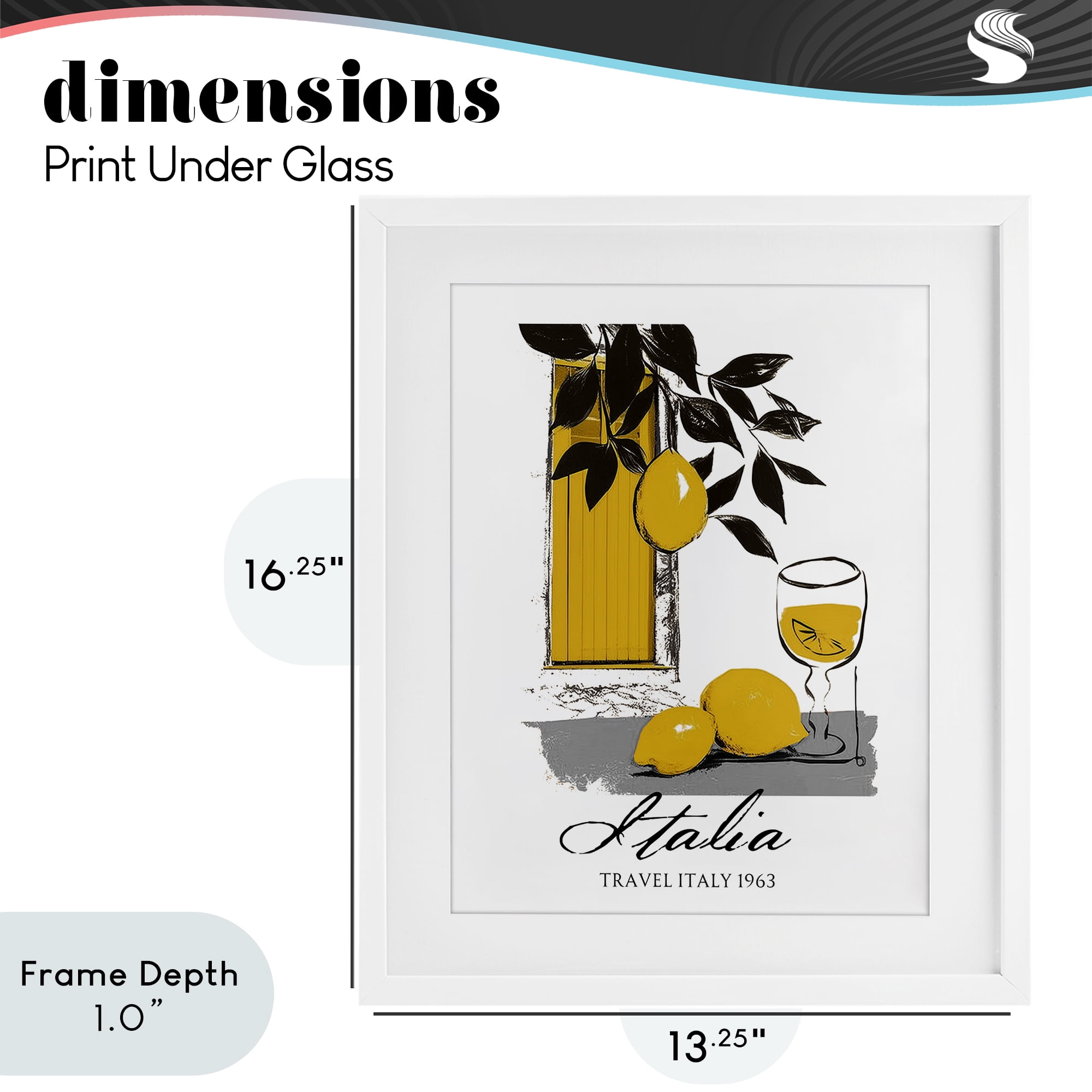 Stupell Industries Travel Italia Lemons White Framed Print Under Glass, design by Annabelle Hall
