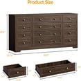 thumbnail image 6 of Studyset Dresser for Bedroom,Withe Long Wood Dresser with 12 Drawers,Storage Chest of Drawers with Plug-in Charging Hub,Sturdy Steel Frame,55 Inch TV Stand for Living Room,Closet,Entryway,Nursery, 6 of 6