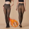 thumbnail image 2 of mgoYE Women Fleece Lined Leggings High Waist Pantyhose Thick Warm Tights for Women(Beige,M), 2 of 9