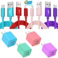 thumbnail image 1 of 4Pack Charger Block,Type C Charger Fast Charging Cable 10 Feet AlmosTen High Speed Android Phone Charger Block Plug Adapter 2.4A Dual Port USB Wall Charger Block with(Type C Charger 10ft), 1 of 1
