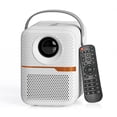 thumbnail image 1 of TFixol P10 4K Android 10 Projector with 200ANSI Lumens, 2G+16G Memory, Wi-Fi 2.4G & BT4.2, Keystone Correction, 30-150 Inch Projection, 2-3.6m Distance, USB/3.5mm Ports, Remote Included, 100-240V US, 1 of 6