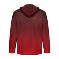thumbnail image 3 of Miluxas Men's Casual Gradient Color Long Sleeve, Cotton Linen Beach Vacation Hippie Hoodie Shirts Red, 3 of 4