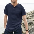 thumbnail image 5 of Men's Short Sleeve Causal Henley Shirt Holiday T-shirt Tops, 5 of 6