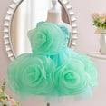 thumbnail image 2 of ZACPNCV Girl Flower Dress Flower Design Princess Wedding Dress for Toddler and Baby Girl Green 9 Months, 2 of 5