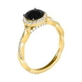 thumbnail image 4 of AoneJewelry 1.50 Carat Black Diamond Halo Engagement Ring In 10K Solid Rose, White & Yellow Gold, 4 of 5