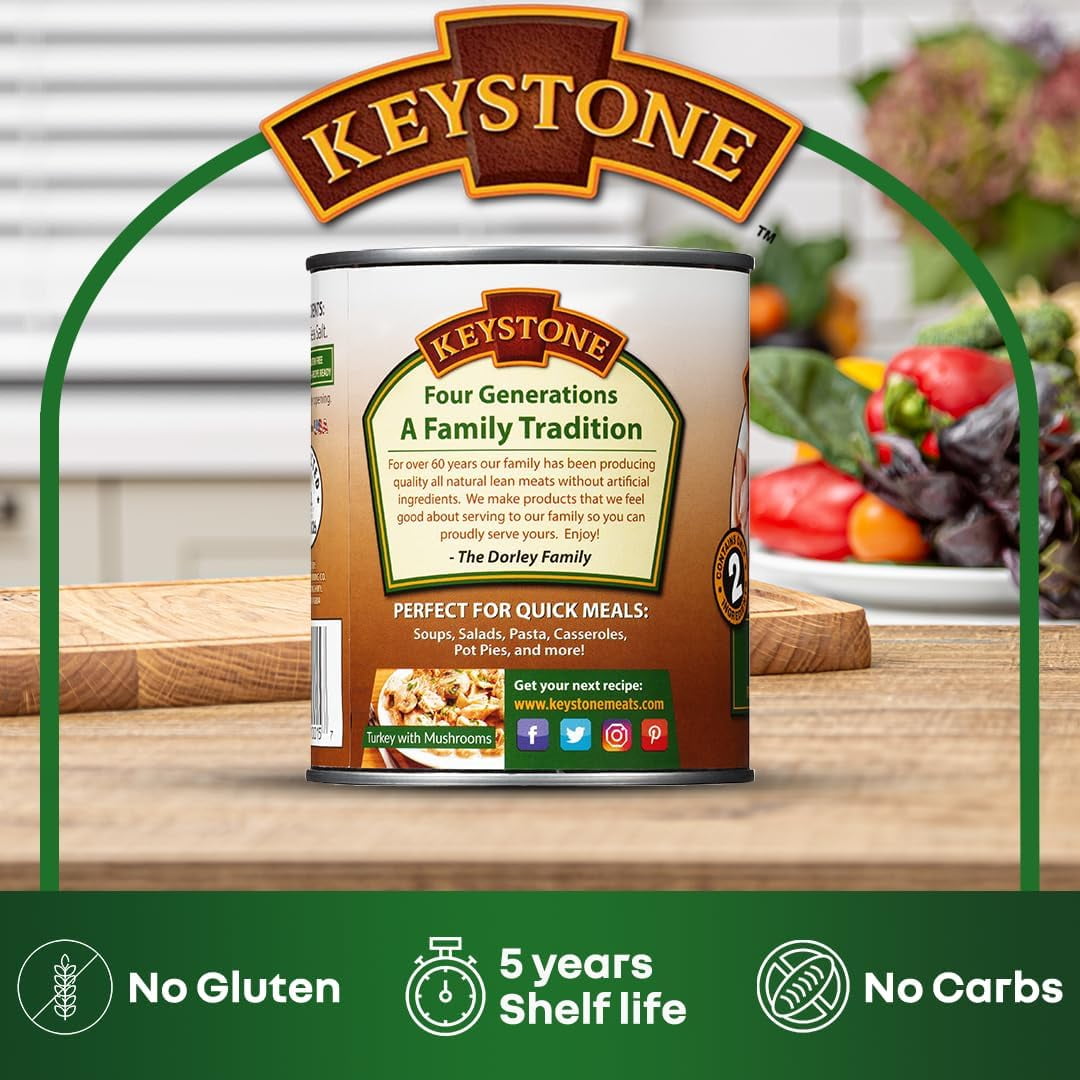 (12 Pack) Keystone All Natural Turkey 28 oz Can ✅ Emergency Survival Food For Camping Hiking and Backpacking Ready to Eat- Pack of 12 Cans ✅