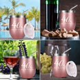 thumbnail image 2 of 40th Birthday Gifts for Women, Wine Tumbler with Funny Saying, Not A Day Over Fabulous, 12oz Stainless Steel Tumbler with Lid, Ideas Gifts for Wife, Sisters, Friends, Coworkers, Rose Gold, 2 of 10