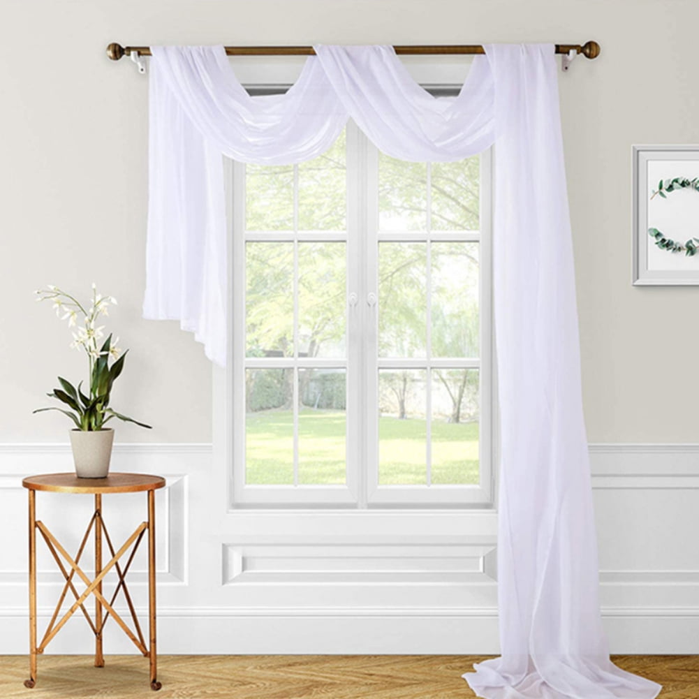 Dreamy Decor Metairie Blue Fleur-de-lis Sheer Rod Pocket Curtains, 54” x 84”, 2 Panels, Living Room