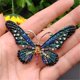 thumbnail image 4 of Broche grande con forma de mariposa de colores para mujer, broche de solapa con forma de mariposa de cristal y diamantes de imitación para abrigos J, 4 of 4