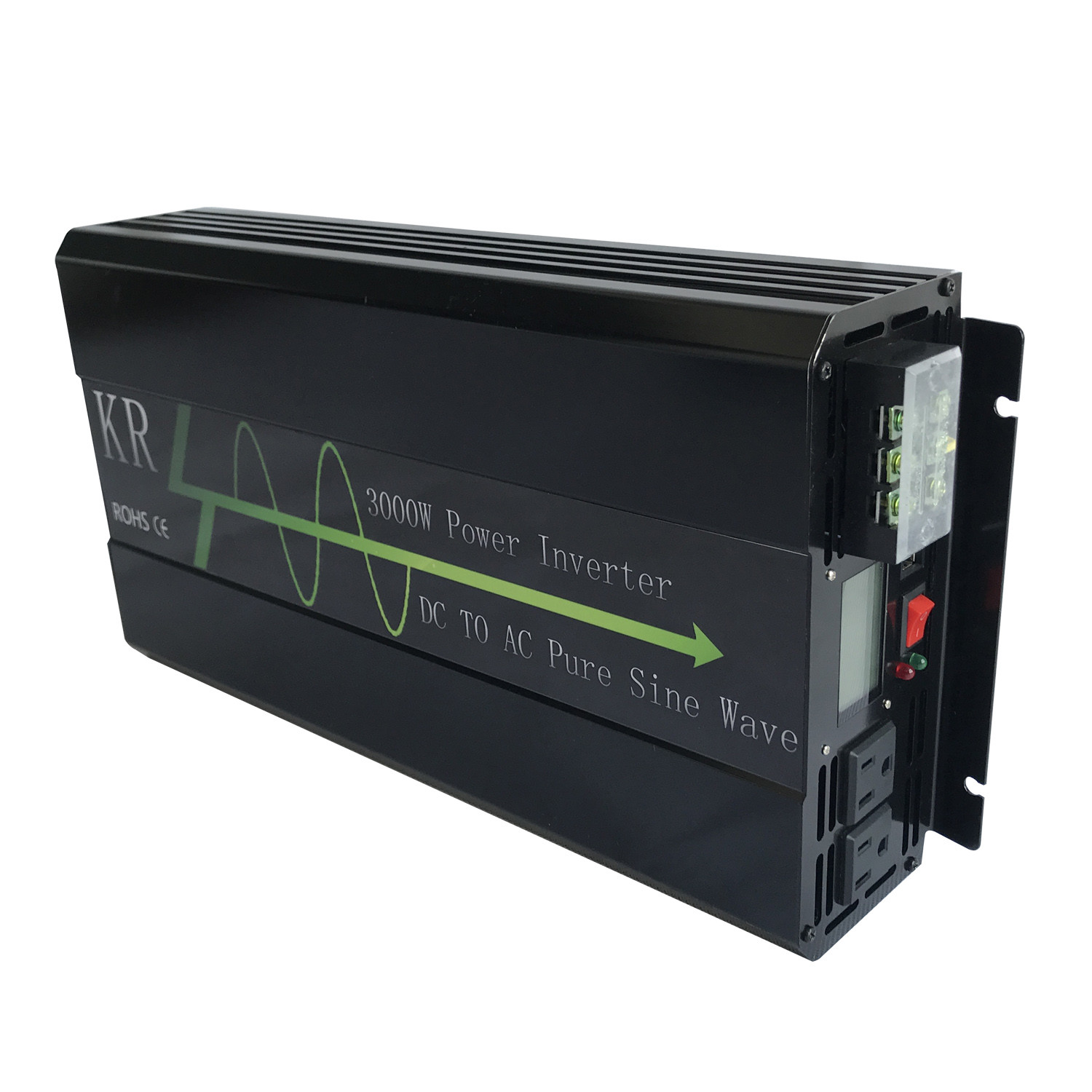 Solar Power Inverter Pure Sine Wave 3000W DC 24V AC 120V 60HZ Off Grid US Stock