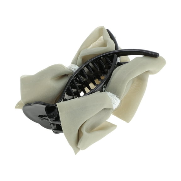 Unique Bargains 1 Pc Fashion Bright Silk Hair Clips for Home Light Green Black